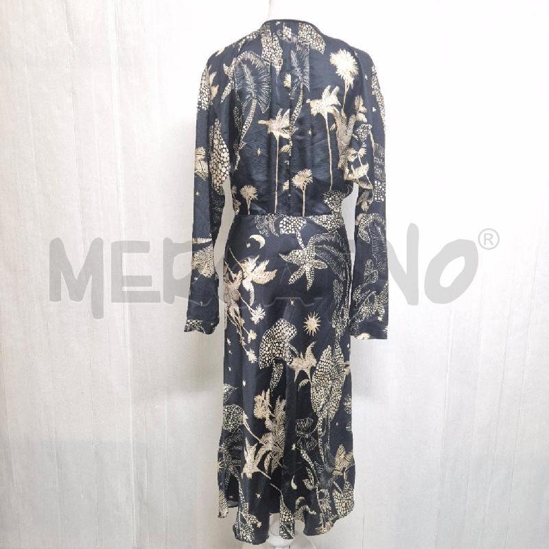 ABITO DONNA FORTEFORTE NERA FOGLIE BEIGE VISCOSA | Mercatino dell'Usato Cervia 3