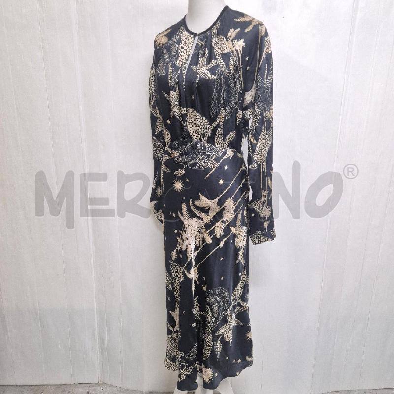 ABITO DONNA FORTEFORTE NERA FOGLIE BEIGE VISCOSA | Mercatino dell'Usato Cervia 4