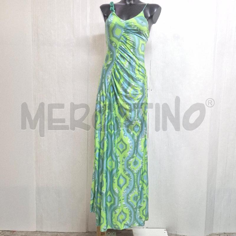 ABITO DONNA FXXK VERDE AZZURRO LUNGO PERLINE | Mercatino dell'Usato Cervia 1