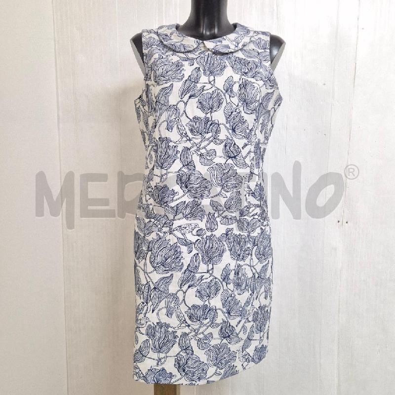 ABITO DONNA KEW 159 BIANCO FIORI E UCCELLINI BLU | Mercatino dell'Usato Cervia 1