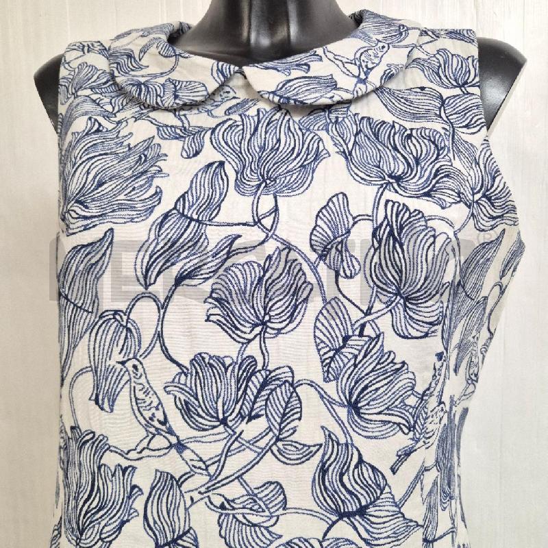 ABITO DONNA KEW 159 BIANCO FIORI E UCCELLINI BLU | Mercatino dell'Usato Cervia 2