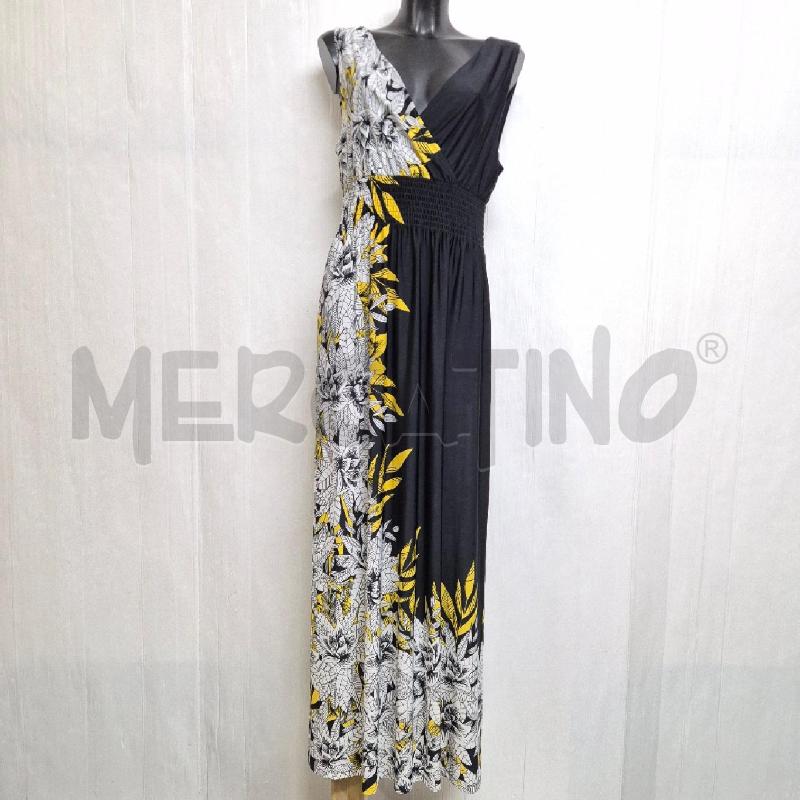 ABITO DONNA LUISA LANDRI NERO FIORI GIALLI BIANCHI | Mercatino dell'Usato Cervia 1