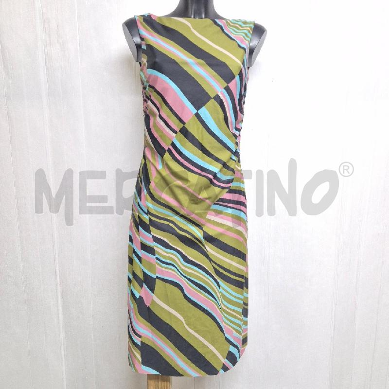 ABITO DONNA MALIPARMI VERDE RIGHE ROSA AZZURRO | Mercatino dell'Usato Cervia 1
