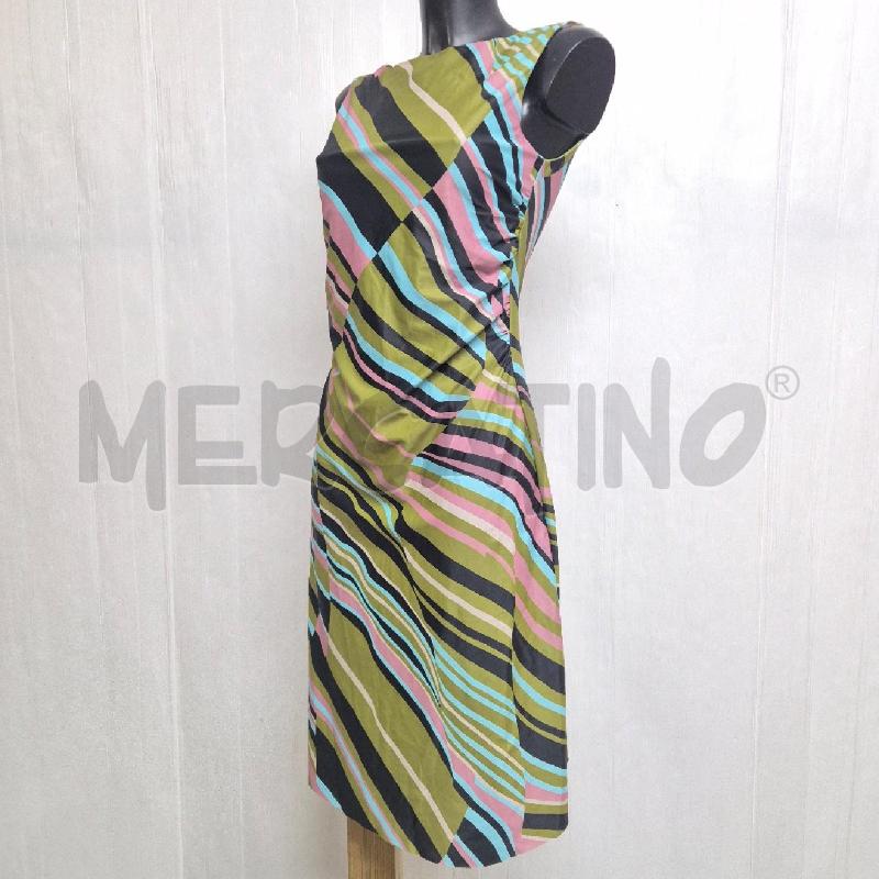 ABITO DONNA MALIPARMI VERDE RIGHE ROSA AZZURRO | Mercatino dell'Usato Cervia 3