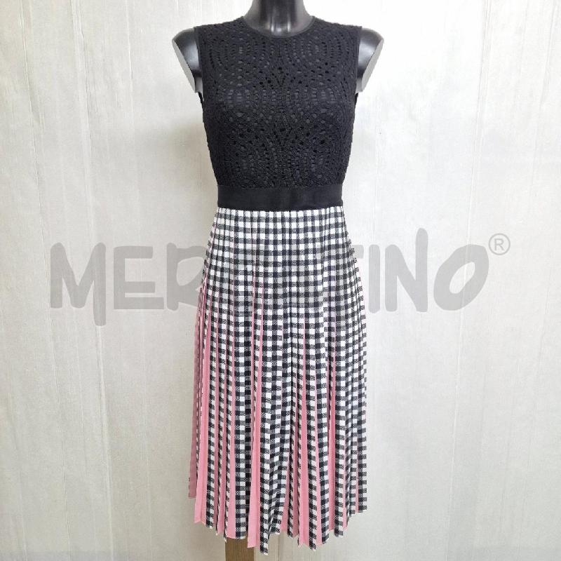 ABITO DONNA MARCO BOLOGNA NERO QUADRETTI PLISSET ROSA | Mercatino dell'Usato Cervia 1