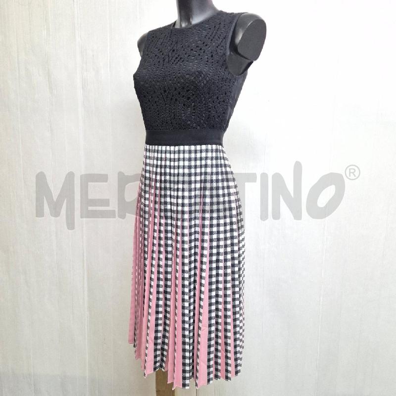 ABITO DONNA MARCO BOLOGNA NERO QUADRETTI PLISSET ROSA | Mercatino dell'Usato Cervia 3