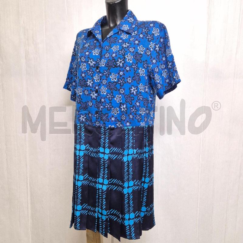 ABITO DONNA MARNI UNIQLO9 BLU AZZURRO PLISSET CON FIORI | Mercatino dell'Usato Cervia 4