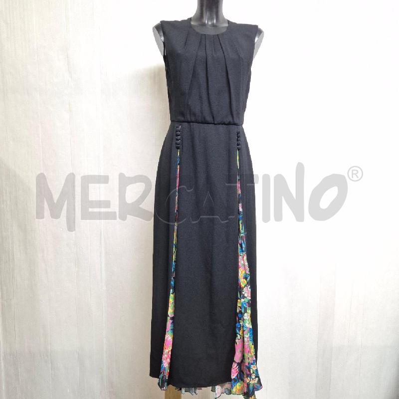 ABITO DONNA MSGM NERO PLISSET FLOREALE | Mercatino dell'Usato Cervia 1