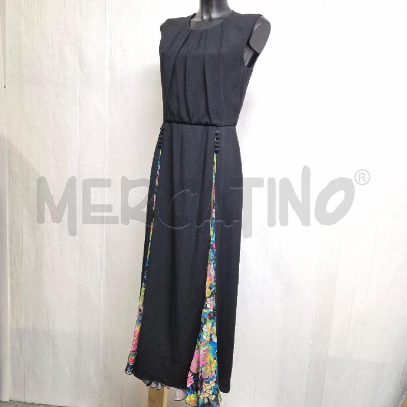 ABITO DONNA MSGM NERO PLISSET FLOREALE | Mercatino dell'Usato Cervia 3