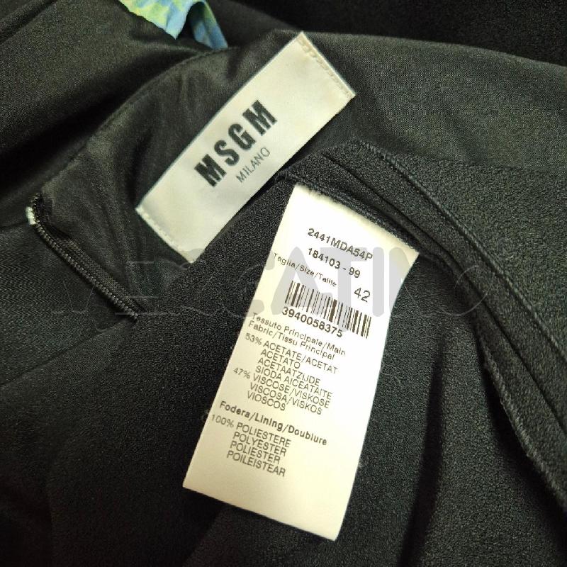 ABITO DONNA MSGM NERO PLISSET FLOREALE | Mercatino dell'Usato Cervia 5