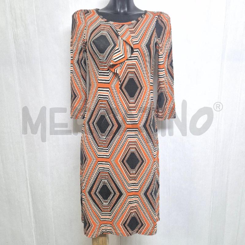ABITO DONNA NATHALIE VLEESHOUWER ARANCIONE MARRONE FANTASIA ANNI 70 | Mercatino dell'Usato Cervia 1
