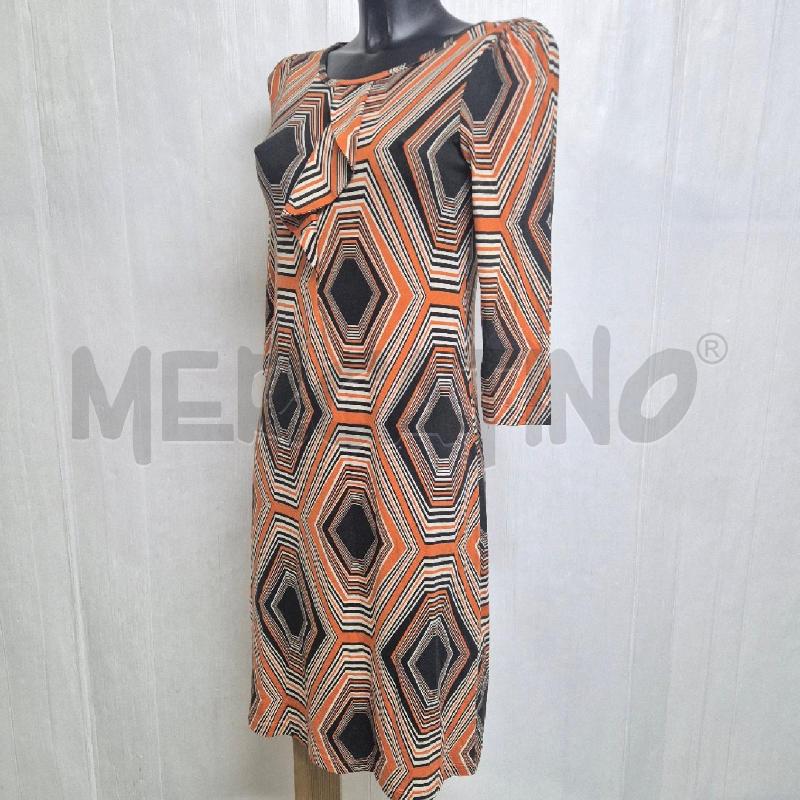 ABITO DONNA NATHALIE VLEESHOUWER ARANCIONE MARRONE FANTASIA ANNI 70 | Mercatino dell'Usato Cervia 3