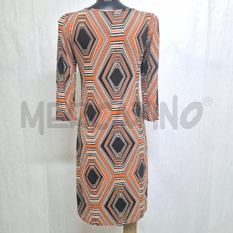ABITO DONNA NATHALIE VLEESHOUWER ARANCIONE MARRONE FANTASIA ANNI 70 | Mercatino dell'Usato Cervia 4