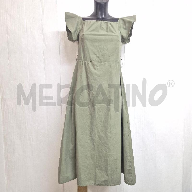ABITO DONNA OMAI VERDE MILITARE MANICHE ROUCHES NO CINTURA | Mercatino dell'Usato Cervia 1