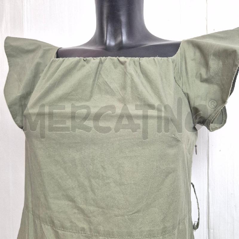 ABITO DONNA OMAI VERDE MILITARE MANICHE ROUCHES NO CINTURA | Mercatino dell'Usato Cervia 2