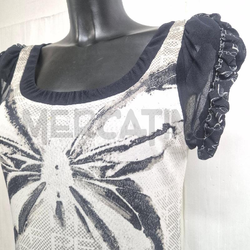 ABITO DONNA PAOLA FRANI NERO PLISSETTATO STAMPA | Mercatino dell'Usato Cervia 2