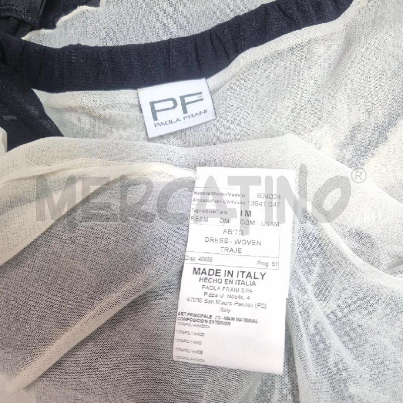 ABITO DONNA PAOLA FRANI NERO PLISSETTATO STAMPA | Mercatino dell'Usato Cervia 5