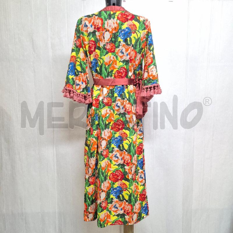 ABITO DONNA ROSE MULTICOLOR PROFILO ROSA ANTICO CON FRANGE | Mercatino dell'Usato Cervia 4