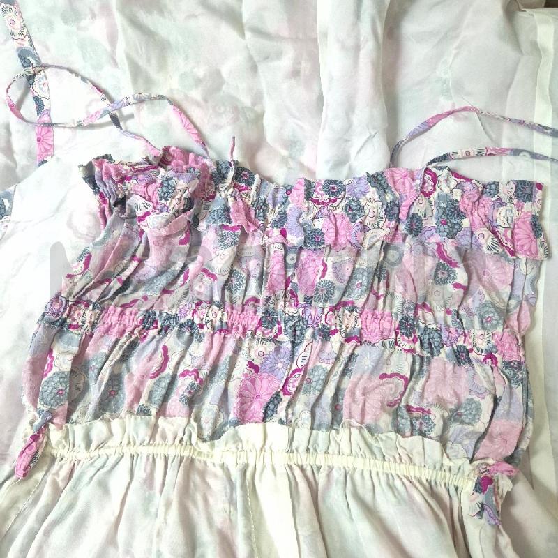 ABITO DONNA SETA ANNI 70 BIANCO CON FIORI | Mercatino dell'Usato Cervia 5