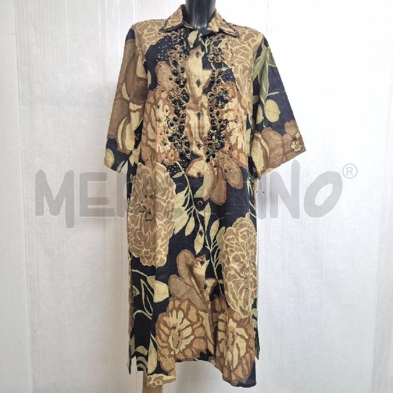 ABITO DONNA TALMA ITALY NERO FIORI BEIGE + STRASS NERI | Mercatino dell'Usato Cervia 1