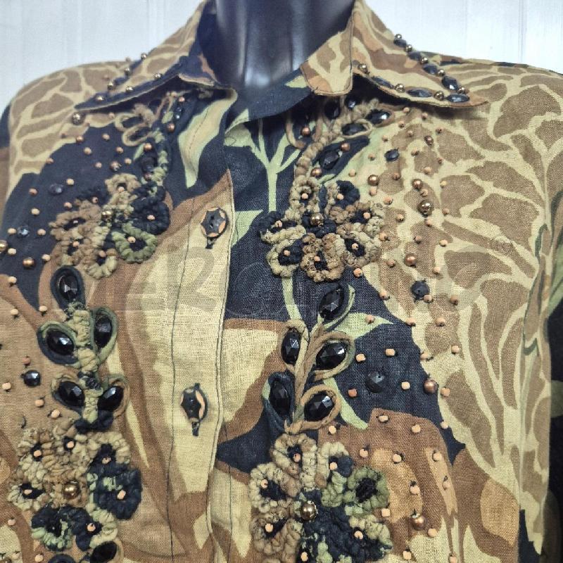 ABITO DONNA TALMA ITALY NERO FIORI BEIGE + STRASS NERI | Mercatino dell'Usato Cervia 2