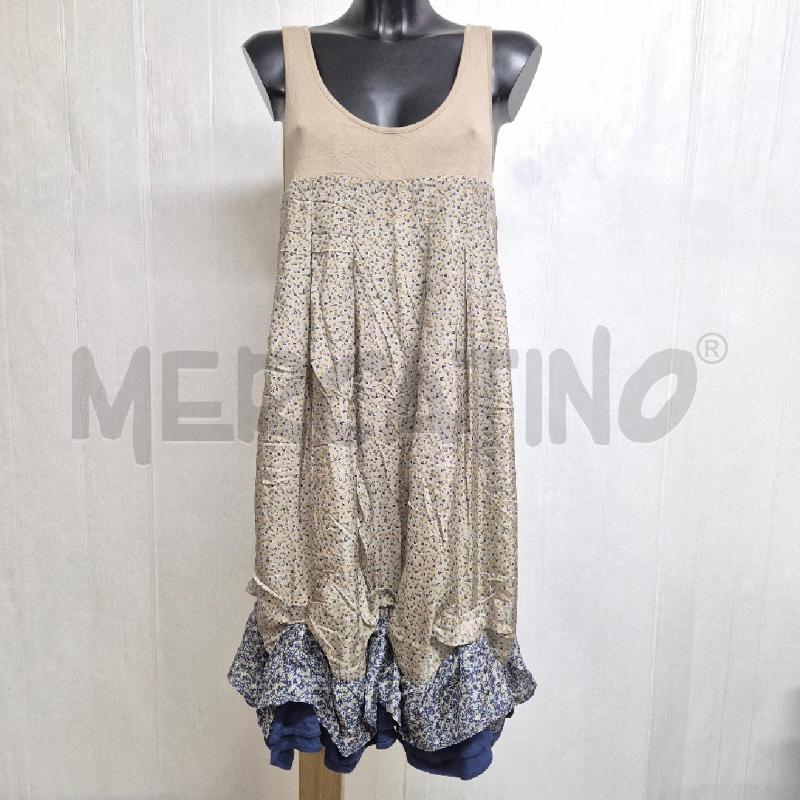 ABITO DONNA TWIN SET BEIGE BLU CON FIORI | Mercatino dell'Usato Cervia 1