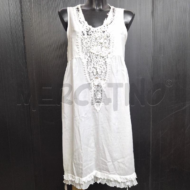 ABITO DONNA TWIN SET BIANCO PROFILO UNCINETTO E ROUCHES | Mercatino dell'Usato Cervia 1
