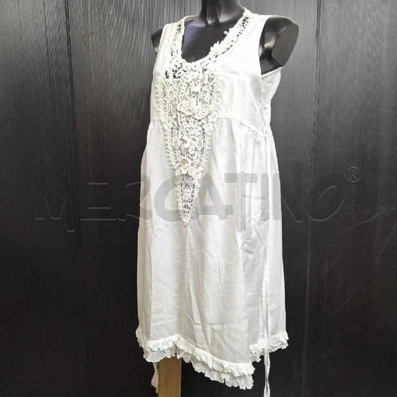 ABITO DONNA TWIN SET BIANCO PROFILO UNCINETTO E ROUCHES | Mercatino dell'Usato Cervia 3