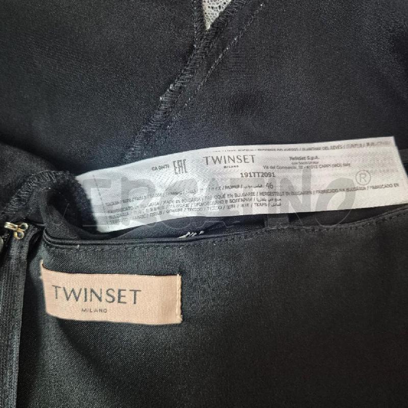 ABITO DONNA TWIN SET NERO PIZZO BIANCO MISTO SETA | Mercatino dell'Usato Cervia 5