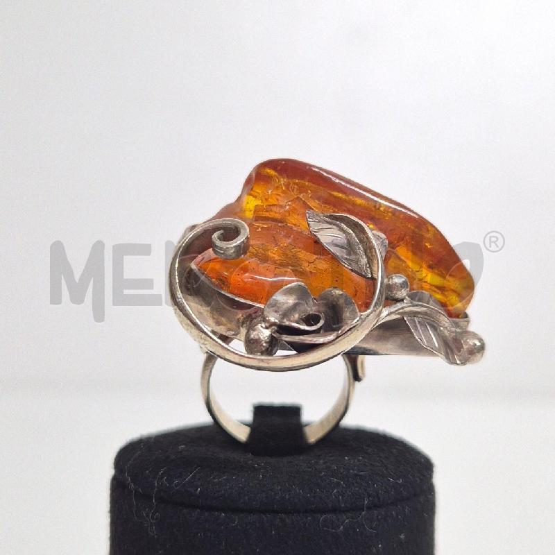 ANELLO DONNA AMBRA RUSSA+RAMO FIORI | Mercatino dell'Usato Cervia 1