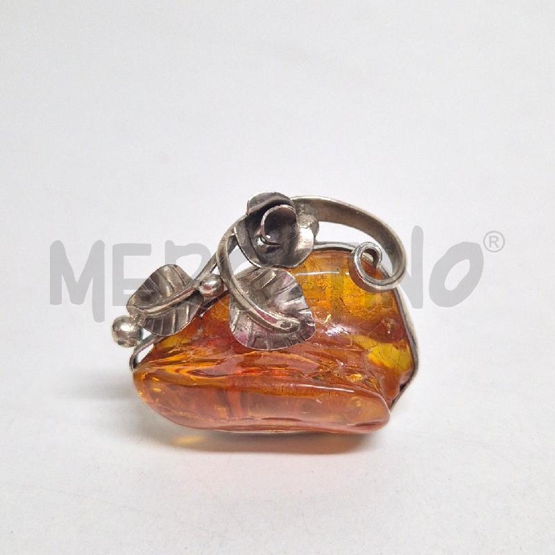 ANELLO DONNA AMBRA RUSSA+RAMO FIORI | Mercatino dell'Usato Cervia 3