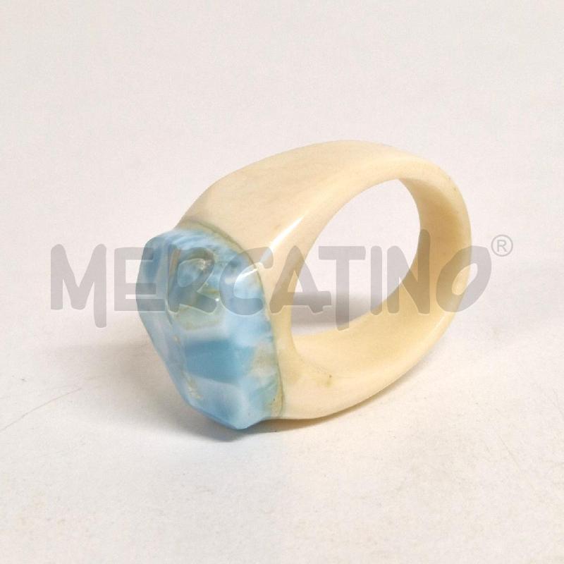 ANELLO DONNA LARIMAR NATURALE BIANCA AZZURRA | Mercatino dell'Usato Cervia 2