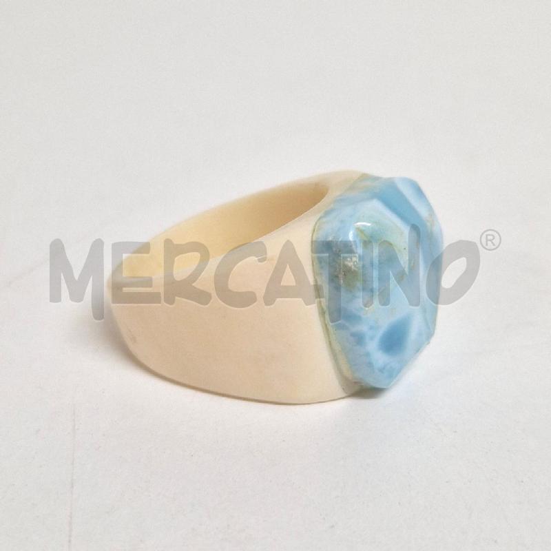 ANELLO DONNA LARIMAR NATURALE BIANCA AZZURRA | Mercatino dell'Usato Cervia 3