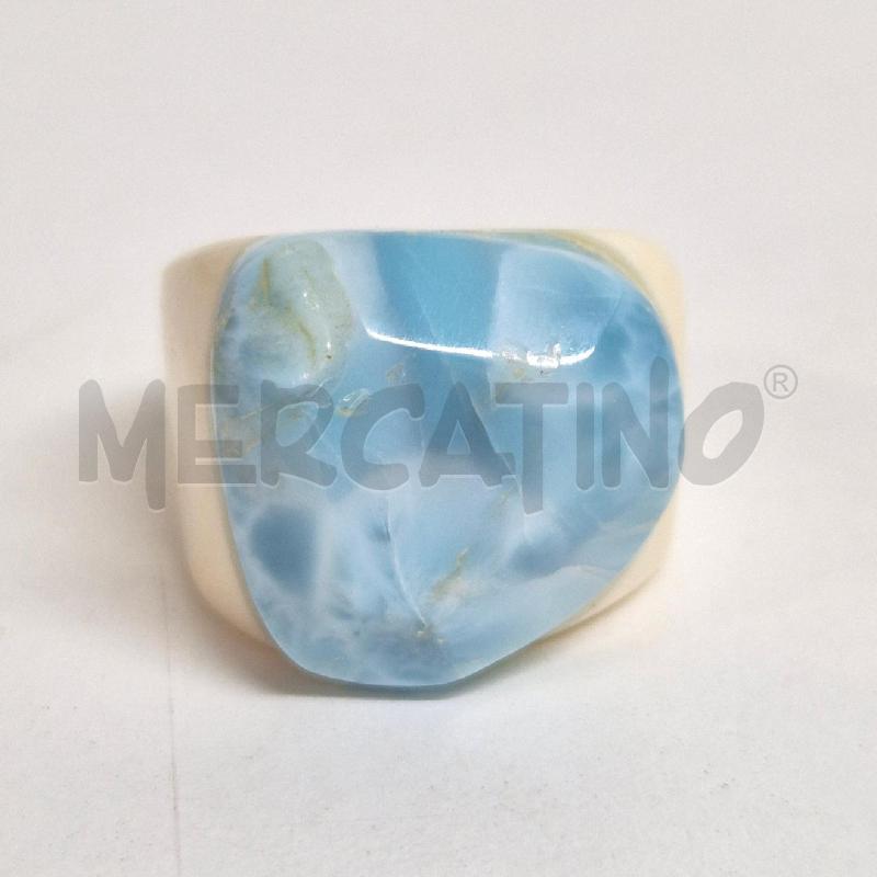 ANELLO DONNA LARIMAR NATURALE BIANCA AZZURRA | Mercatino dell'Usato Cervia 4