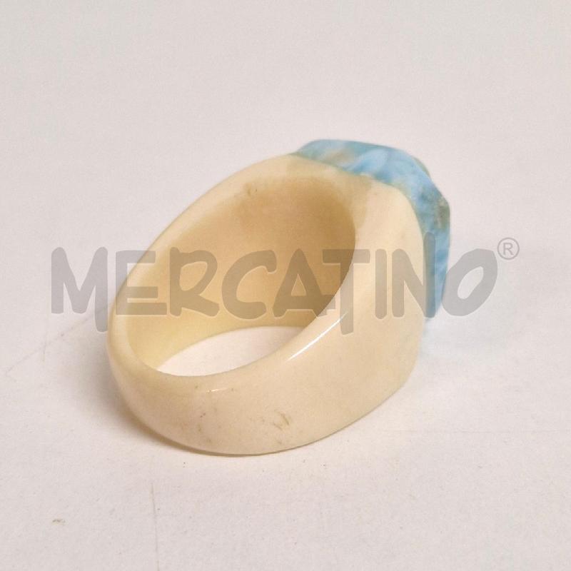 ANELLO DONNA LARIMAR NATURALE BIANCA AZZURRA | Mercatino dell'Usato Cervia 5
