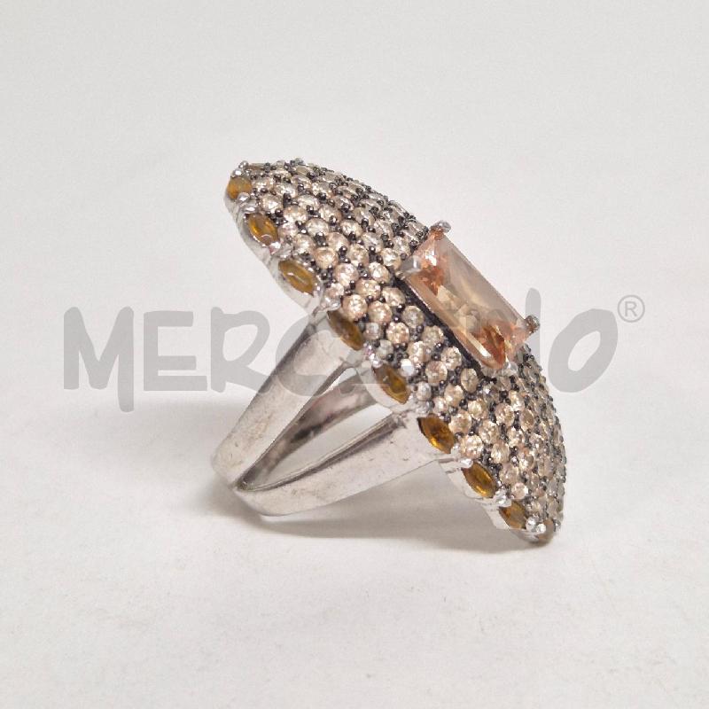 ANELLO DONNA OVALE QUARZO CITRINO + STRASS | Mercatino dell'Usato Cervia 4