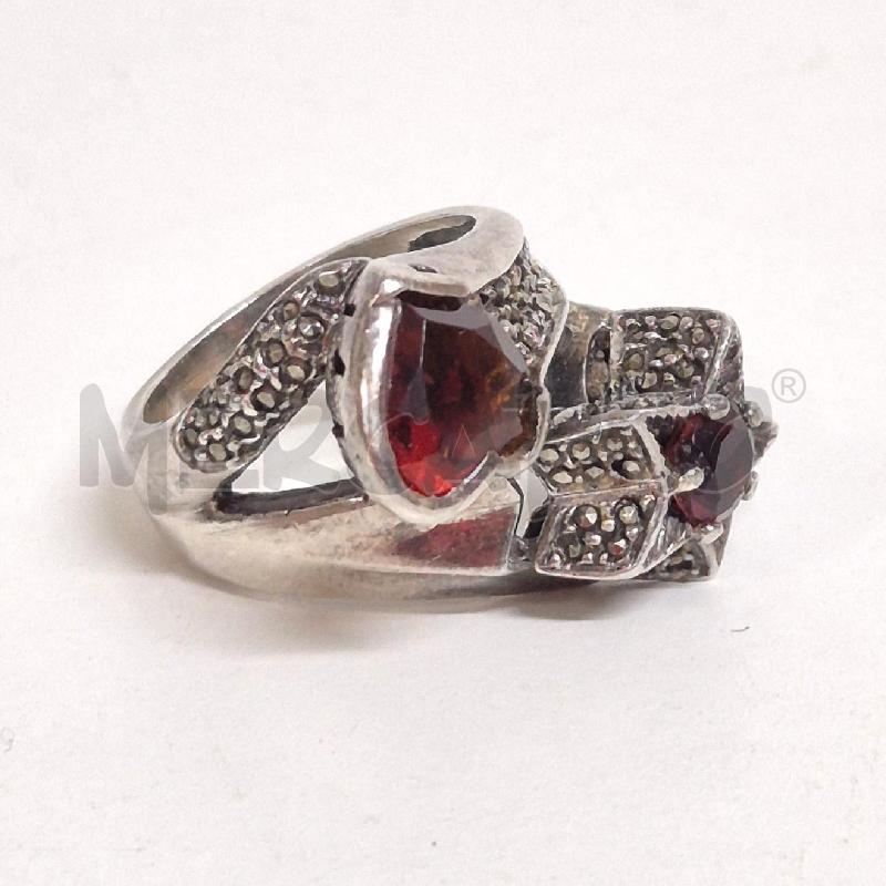 ANELLO DONNA STELLA E CUORE CON TOPAZI MARRONE | Mercatino dell'Usato Cervia 1