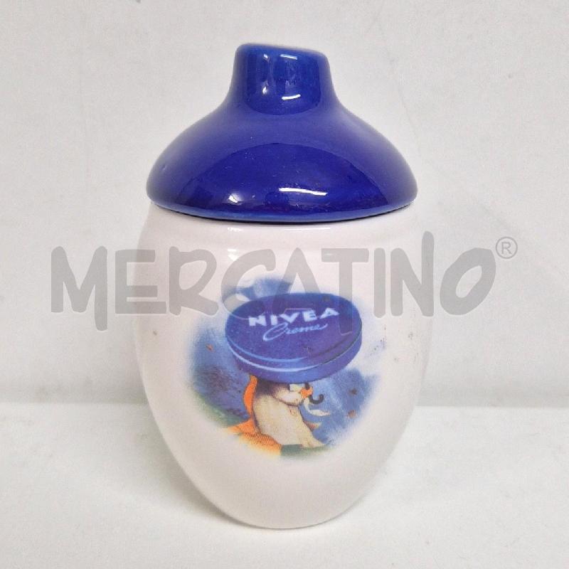 BARATTOLINO CONTENITORE IN CERAMICA NIVEA CON COPERCHIO | Mercatino dell'Usato Cervia 1