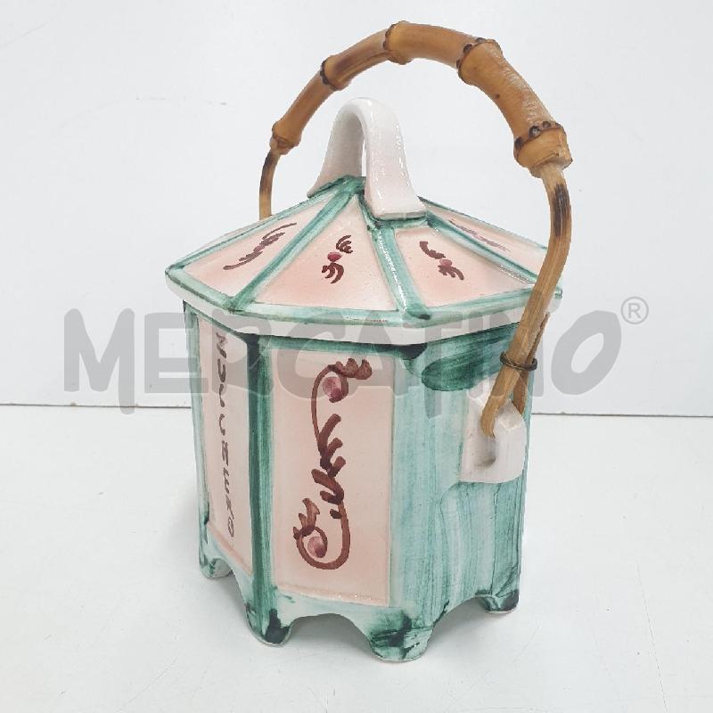 BARATTOLO BIANCO ROSA VERDE IL PINO MANICO BAMBU | Mercatino dell'Usato Cervia 4