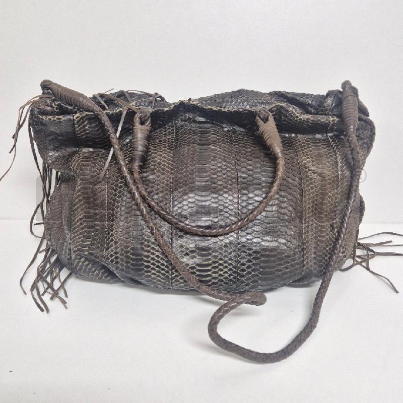 BORSA DONNA ANGEL JACKSON MARRONE RETTILE FRANGE | Mercatino dell'Usato Cervia 2