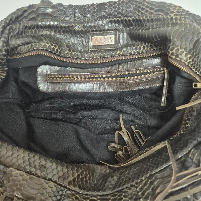BORSA DONNA ANGEL JACKSON MARRONE RETTILE FRANGE | Mercatino dell'Usato Cervia 5
