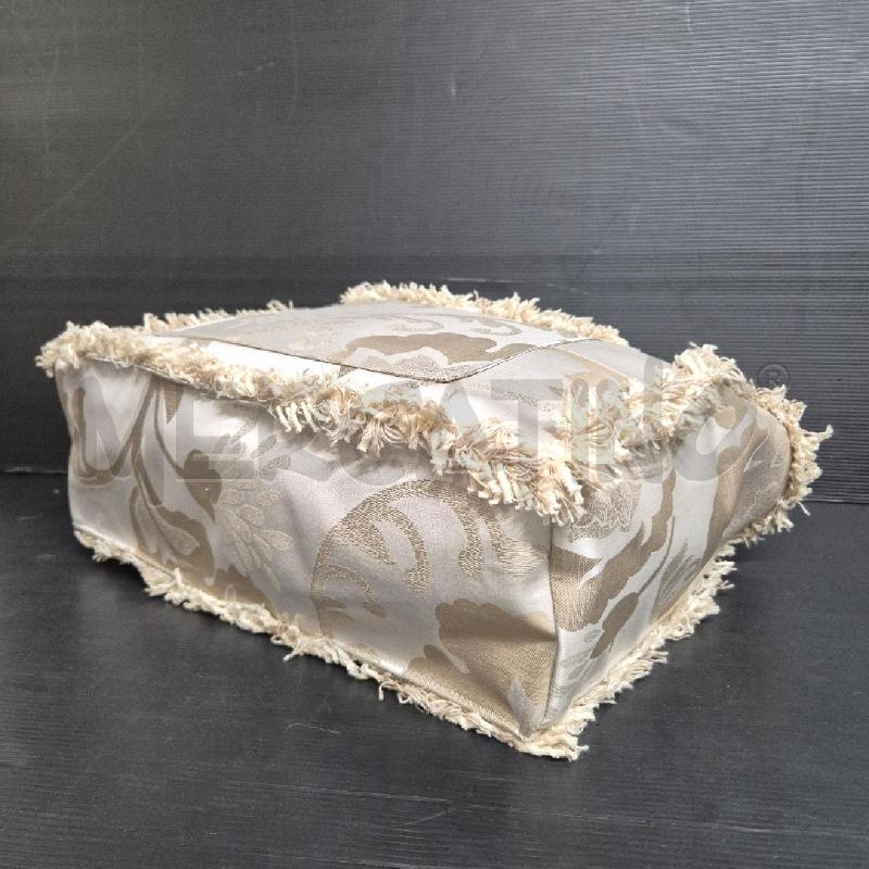 BORSA DONNA ARTIGIANALE BEIGE FOGLIE E FRANGE ATEMPOPERSO | Mercatino dell'Usato Cervia 4