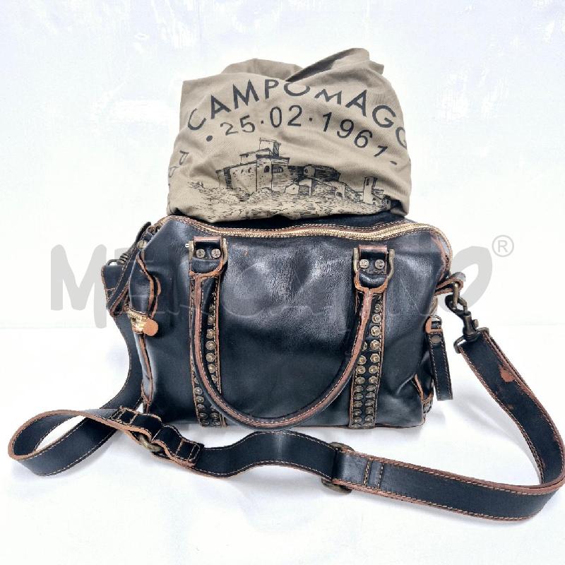 BORSA DONNA BAULETTO CAMPOMAGGI NERA SFUMATA MARRONE CON BORCHIE | Mercatino dell'Usato Cervia 5
