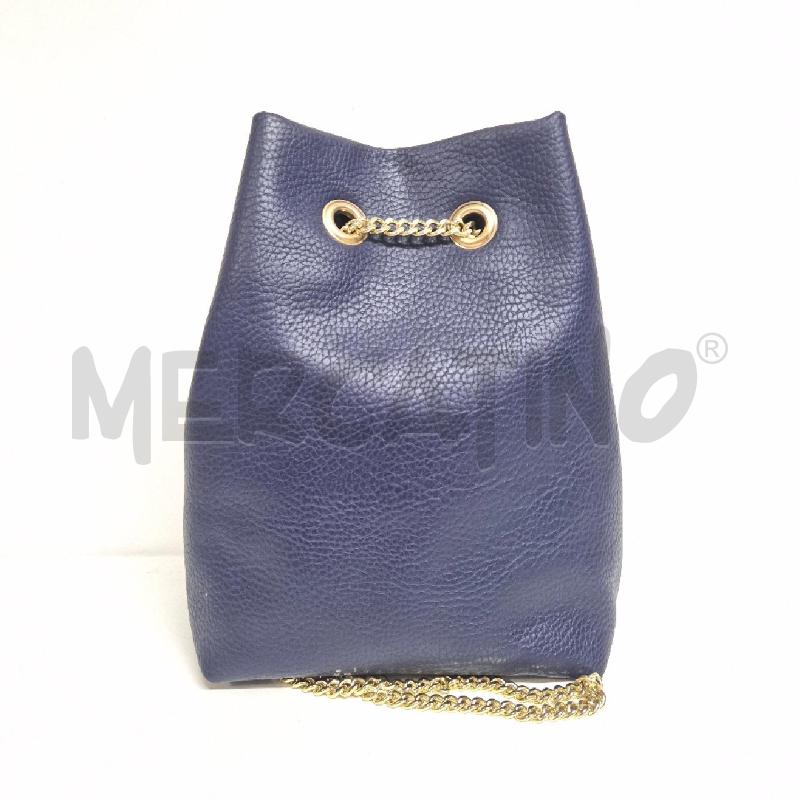 BORSA DONNA BLU SECCHIELLO NANNINI PELLE MARTELLATA | Mercatino dell'Usato Cervia 2