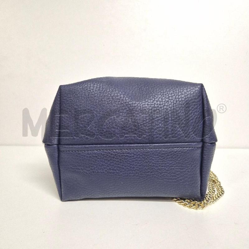 BORSA DONNA BLU SECCHIELLO NANNINI PELLE MARTELLATA | Mercatino dell'Usato Cervia 4