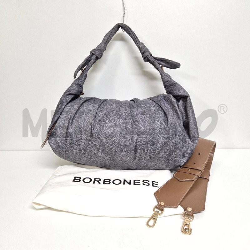 BORSA DONNA BORBONESE HOBO BAG DUNA LARGE ANTRACITE | Mercatino dell'Usato Cervia 1