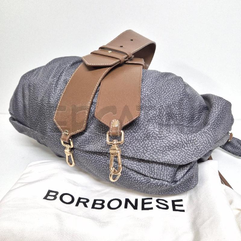 BORSA DONNA BORBONESE HOBO BAG DUNA LARGE ANTRACITE | Mercatino dell'Usato Cervia 4