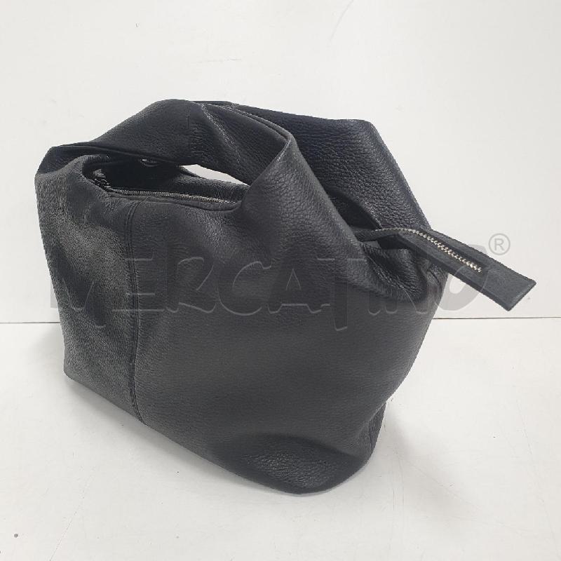BORSA DONNA CHIARINI NERA PELLE MARTELLATA | Mercatino dell'Usato Cervia 3