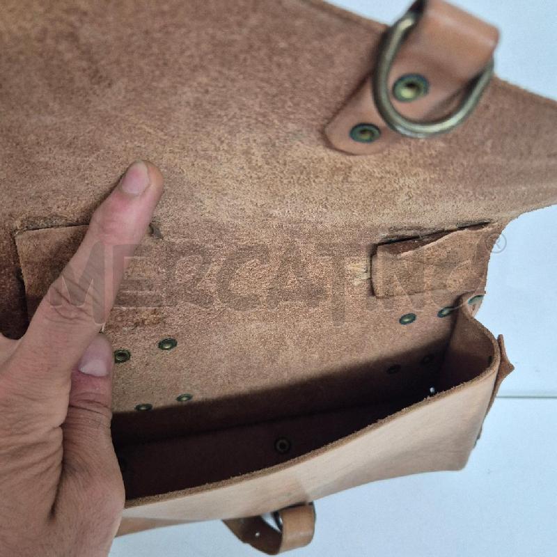 BORSA DONNA CUOIO MANICO CON SFERE DORATE | Mercatino dell'Usato Cervia 5