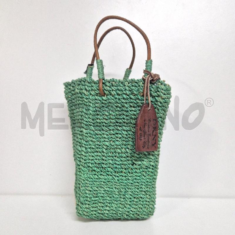 BORSA DONNA DKNY DONNA KAREN NEW YORK VERDE INTRECCIATA | Mercatino dell'Usato Cervia 1